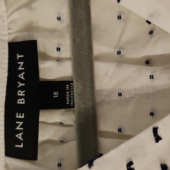 Lane Bryant White and Black Cuffed Sleeve Blouse - Picture 2 of 2